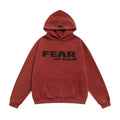 FEAR OF GOD FOG Main Line Letter Print Washed Ripped Fleece‑Lined Loose Hoodie