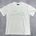 Mint Green Accent Star-Logo Graphic Tee - White & Green Streetwear T-Shirt