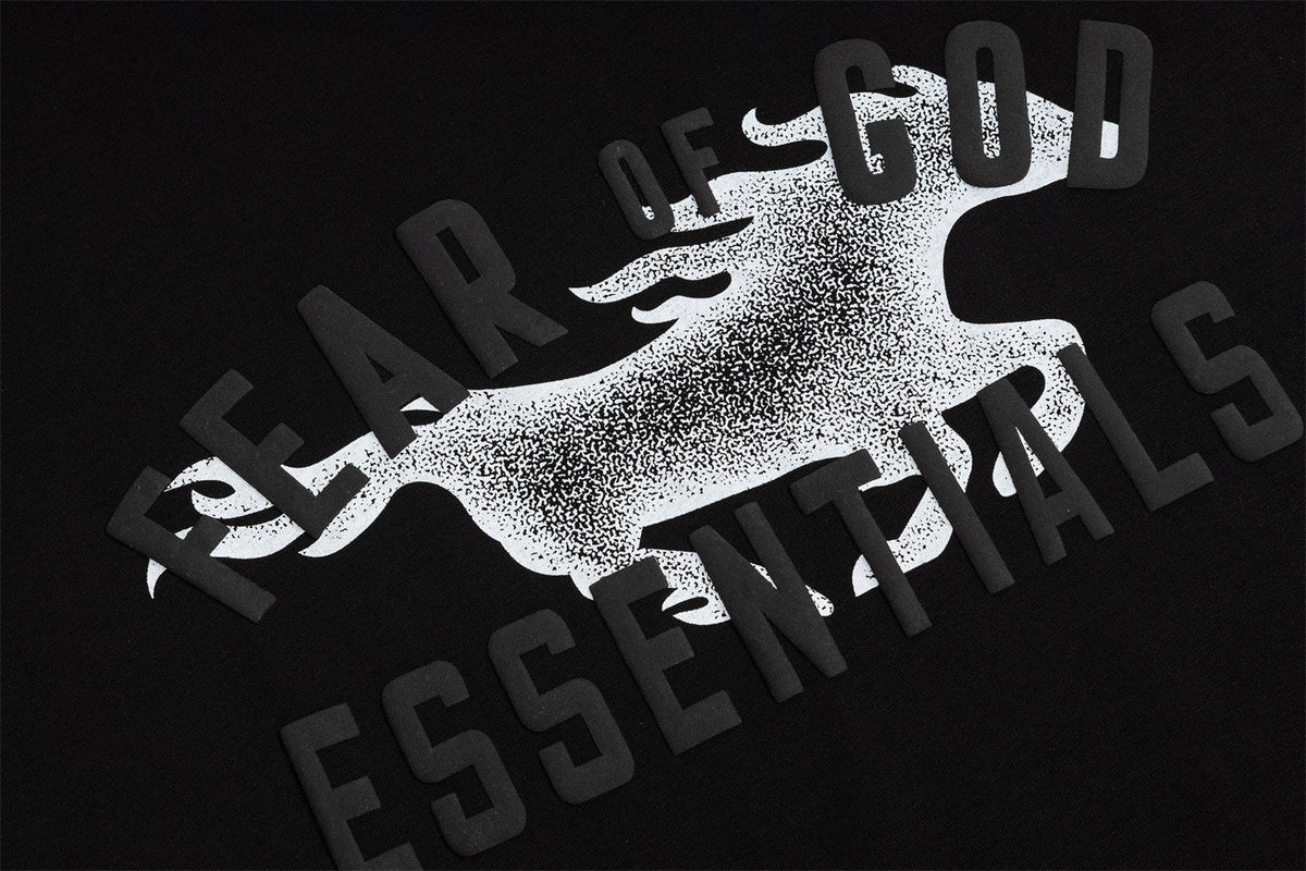 FEAR OF GOD FOG ESSENTIALS Year‑of‑the‑Horse Foam Letter Crew Neck Tee