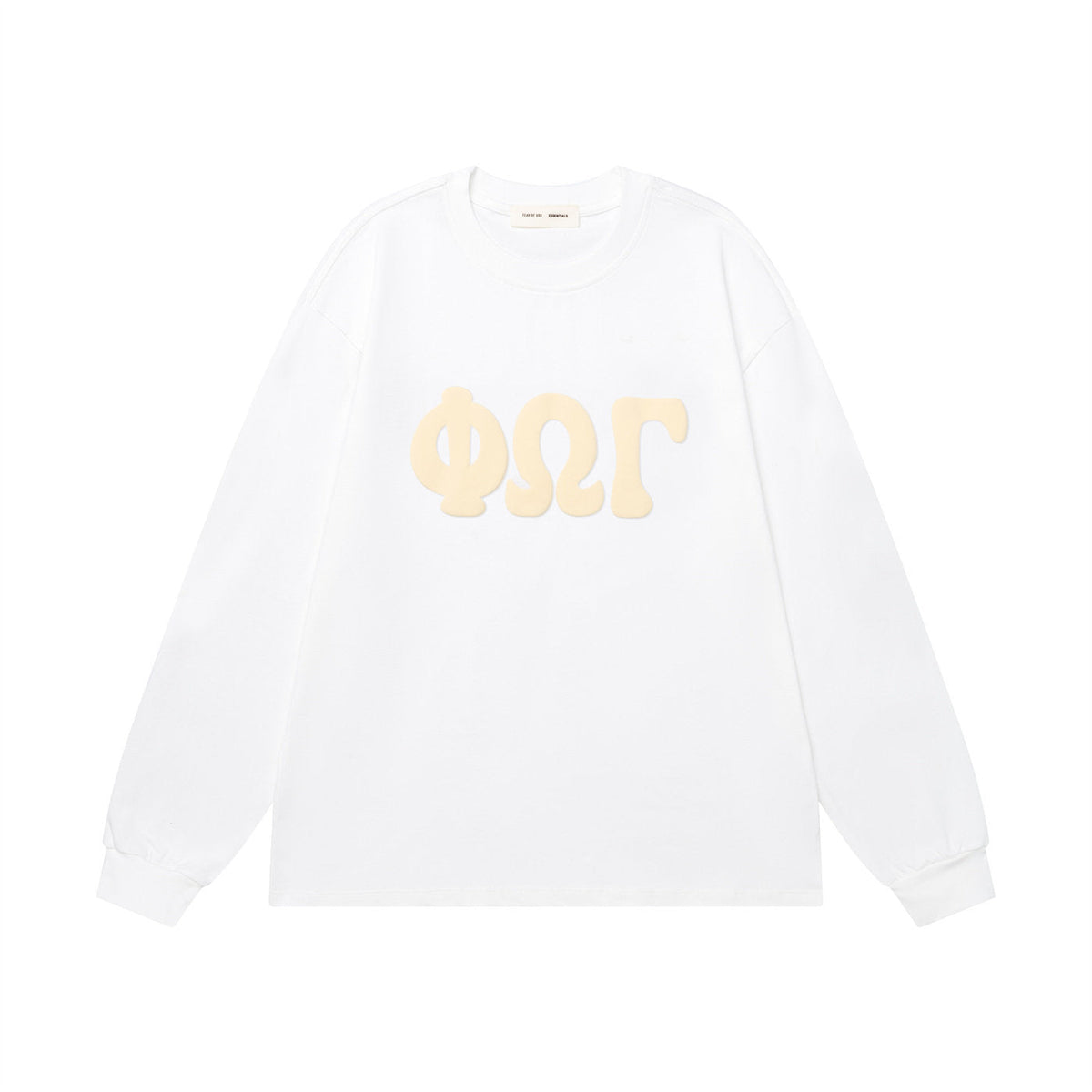 Fear of God FOG ESSENTIALS Foam Letter Print Loose Long Sleeve Tee