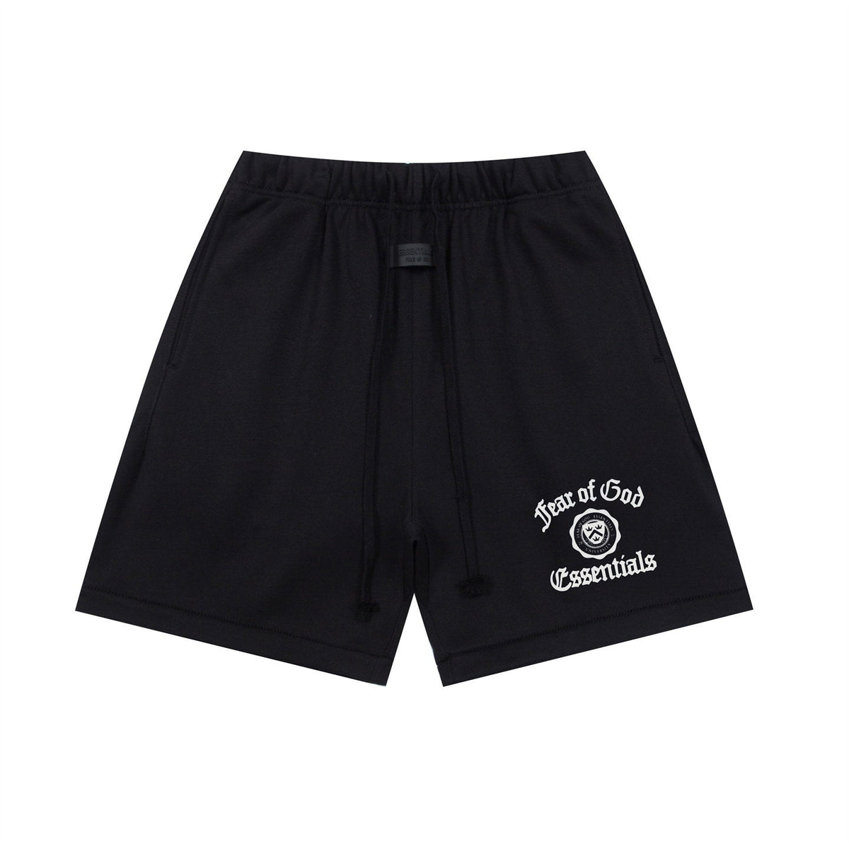 FEAR OF GOD FOG ESSENTIALS College Badge Print Loose Men’s High‑Street Shorts